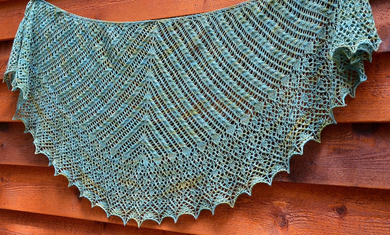 Knitting Lace and Cables Shawl Pattern Kara's Shawl image 1