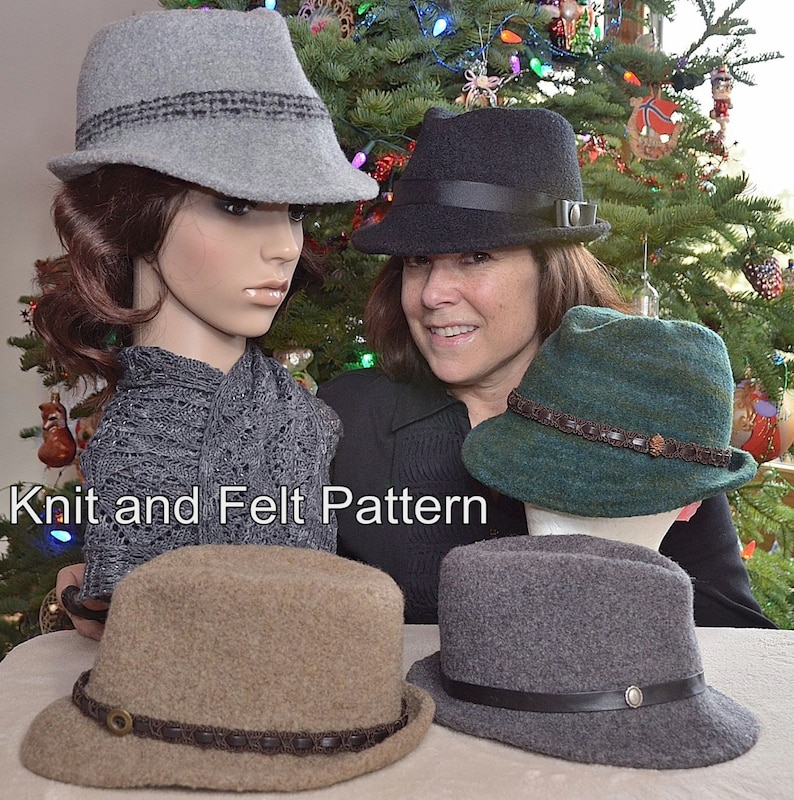 Knit and Felted Hat Pattern Felted Fedoras Are Fun Etsy
