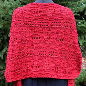 Knitting Lace, Cables Shawl Pattern Arwen's Shield image 3