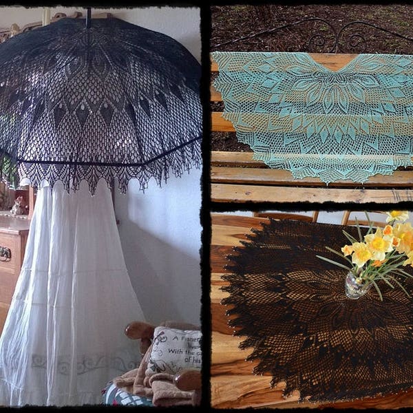 Knitting Lace Shawl Pattern ~ Abby's Parasol & Shawl