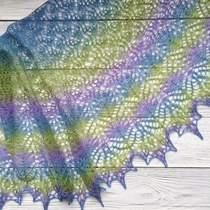 Knitting Lace Shawl Pattern Ice Rain image 4