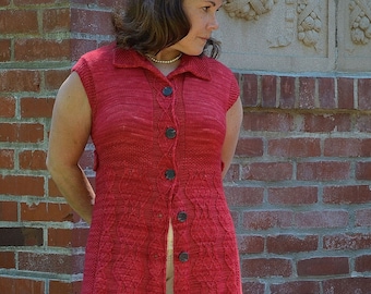 Knitting Cables Sweater Vest Pattern ~ Athena's Vest Coat