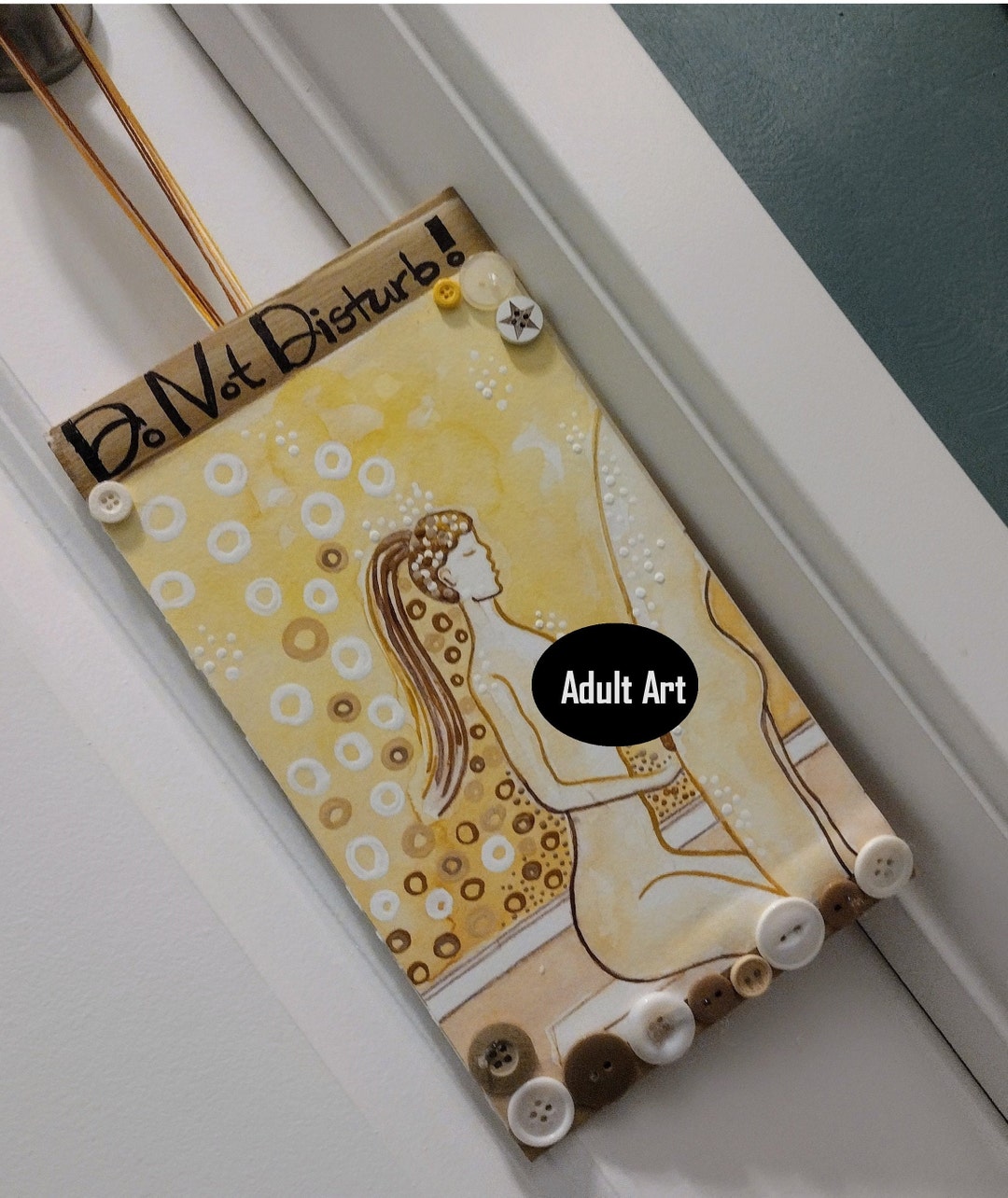 NAUGHTY 'do Not Disturb' SIGN for DOOR / Original Sex Art Painting