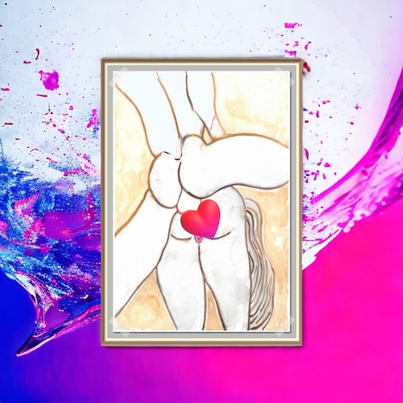 EROTIC SEX ART Intercourse Penis in Vagina Paintings Passion Sex