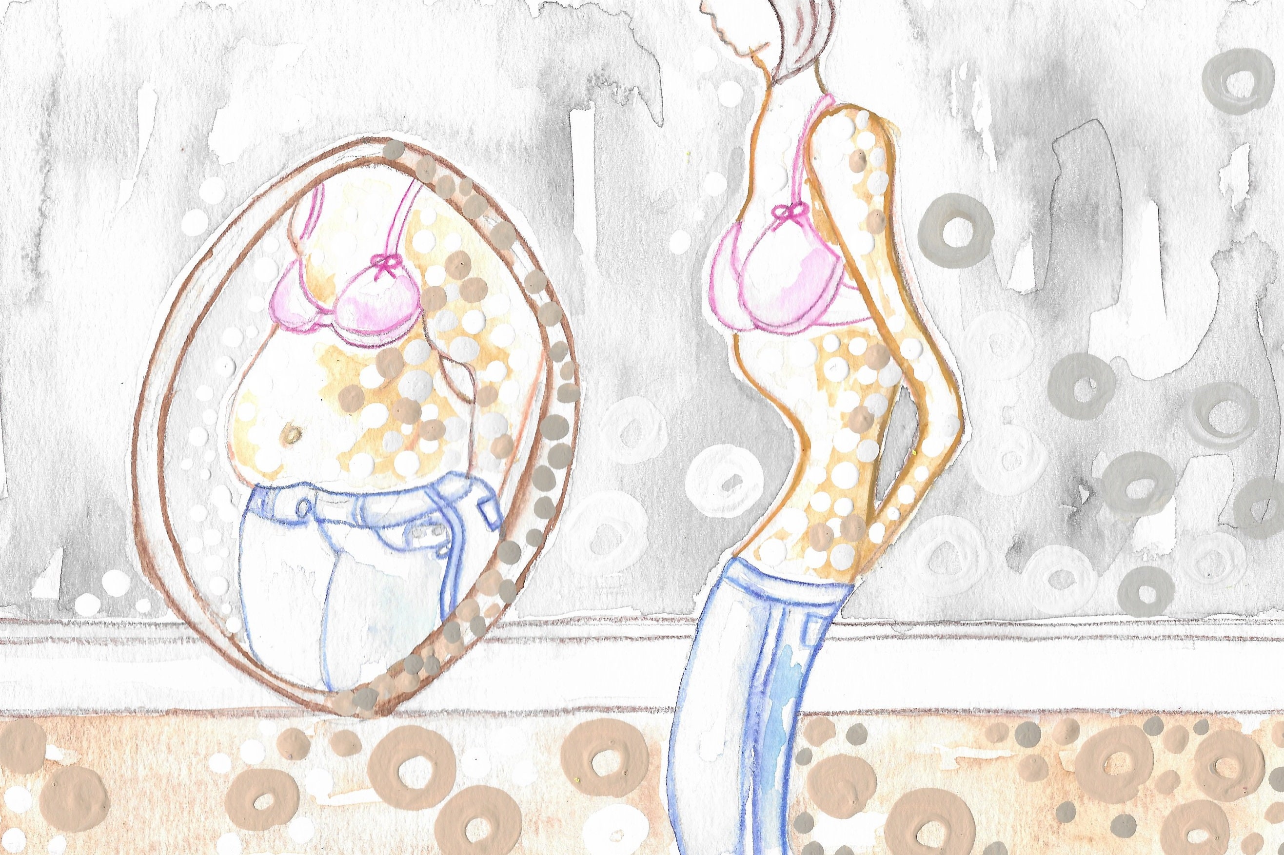 ANOREXIA ART PAINTING anorexic Erholung Körper Dysmorphie bdd Bild Bild