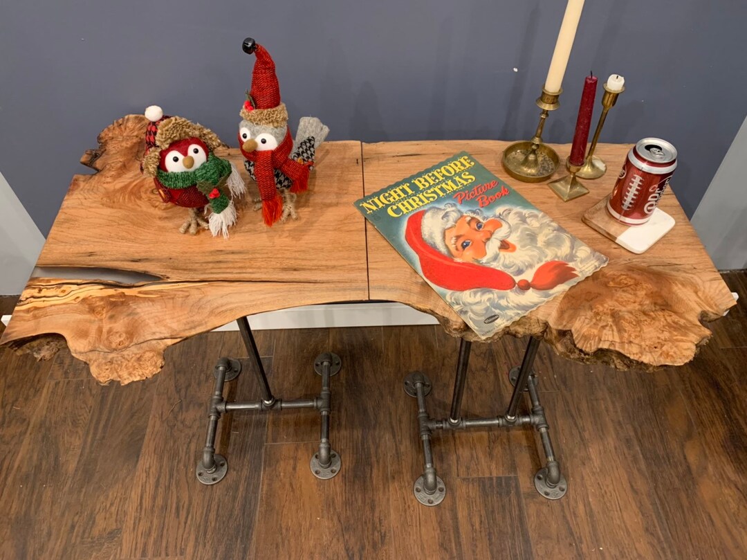 Live Edge Wood End Table Set Custom Order Etsy