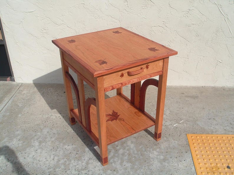 Maplecraft Oversized End Or Hall Table In Cherry And Bubinga Image 0