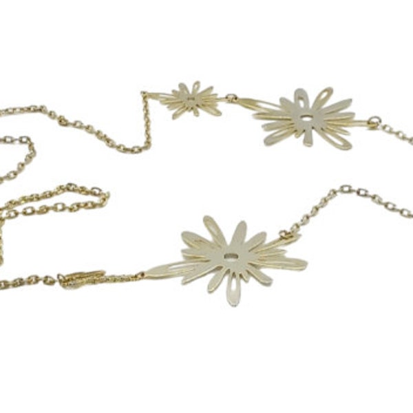 Vintage Goldtone Guess Script Daisy Chain Necklace