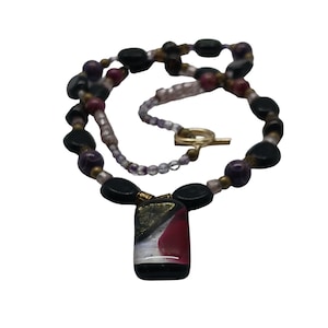 Handmade Venetian Glass Bead Murano Sommerso Pendant Necklace