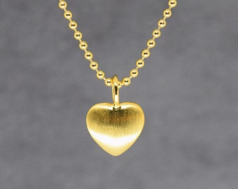 Herzkette, Kette mit Herz, 925 Sterling Silber vergoldet, kurze Kette, Halskette, minimalistisch, Kette für Frauen