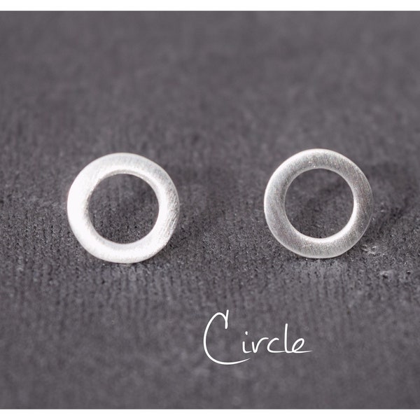 Circle | Ohrstecker | 925 Sterling Silber | Kreis| Ohrschmuck | Punkt | Ohrringe 925 silber | Trend | für Frauen | Silber | offener Kreis