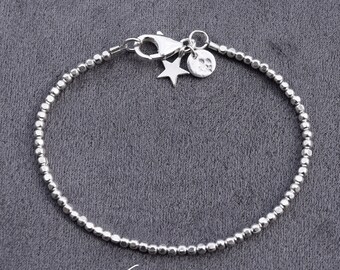 Silber Armband | Perlen | eckige Perlen | Sternnugget  | 925 sterling silber | trend | Armband für Frauen | nuggets | Geschenk