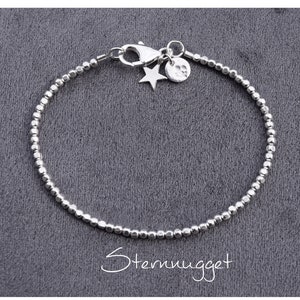 Silber Armband | Perlen | eckige Perlen | Sternnugget  | 925 sterling silber | trend | Armband für Frauen | nuggets | Geschenk