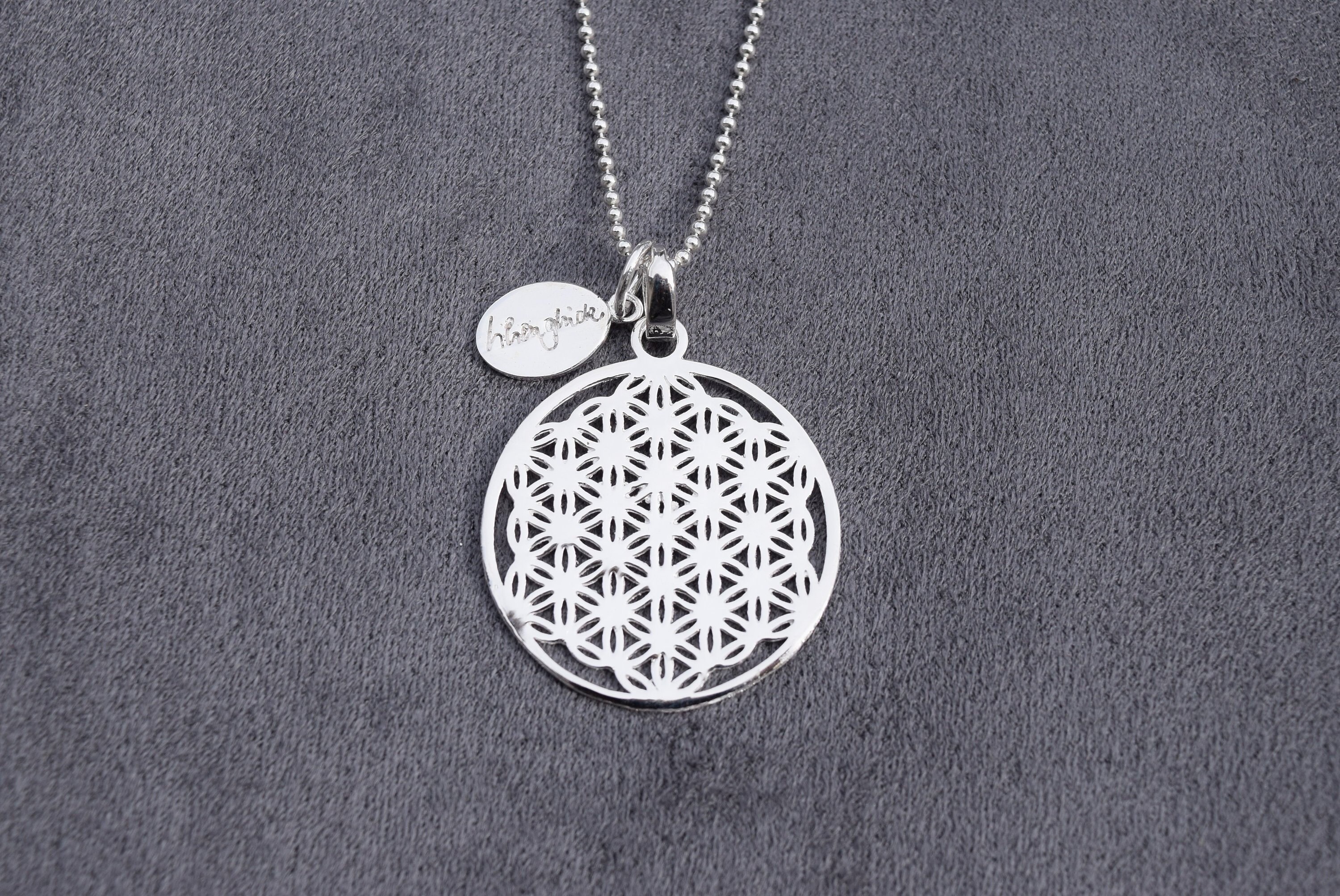 Blume des Lebens Kette lange Halskette 925 silber Etsy