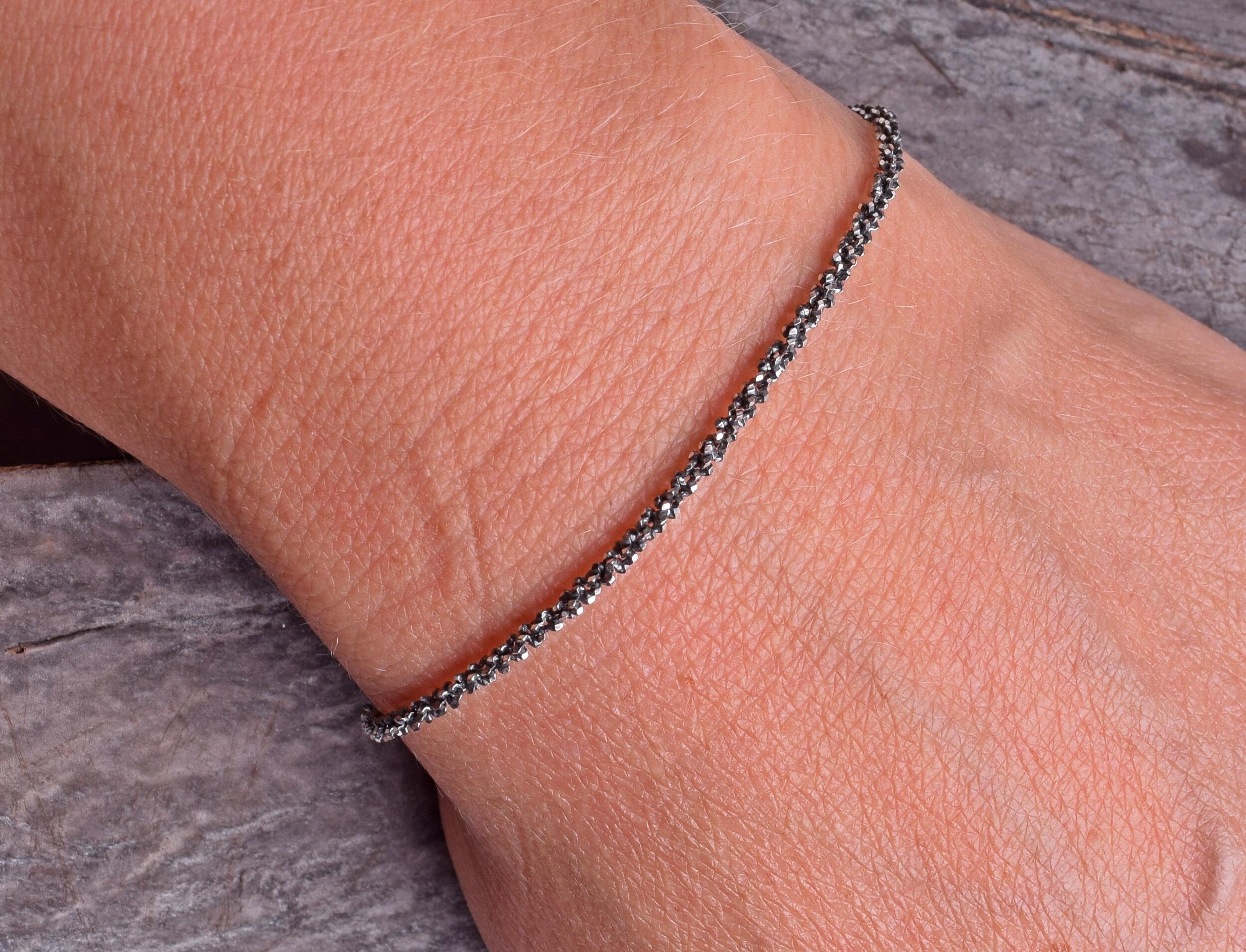 BLACK Armband in schwarz elegantes Armbändchen 925 Silber Etsy