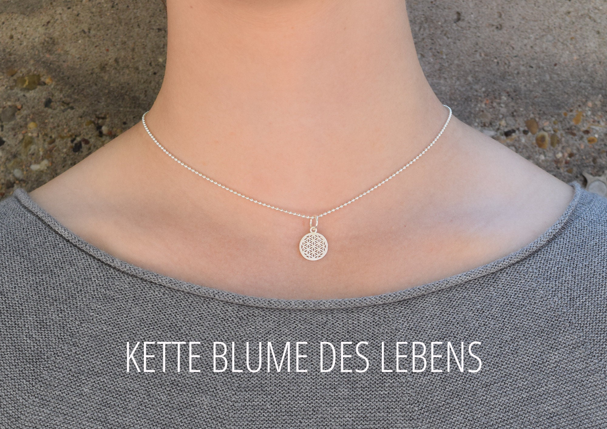 Blume des Lebens Kette kurze Kette 925 silber Kette Etsy