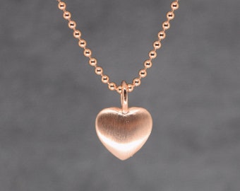 Herzkette, Kette mit Herz, 925 Sterling Silber rosévergoldet, kurze Kette, Halskette, minimalistisch, Kette für Frauen