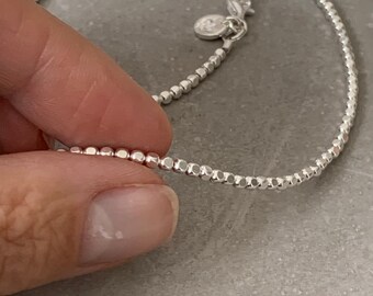 Silber Kette | Perlen | eckige Perlen | Sternnugget  | 925 sterling silber | trend | Kette für Frauen | nuggets | Geschenk