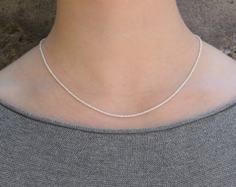 SILVER Halskette in silber, elegante Kette 925 Silber, Glitzerkette, silberne Kette, Halskette, Damen, Frauen, Lilienglueck,