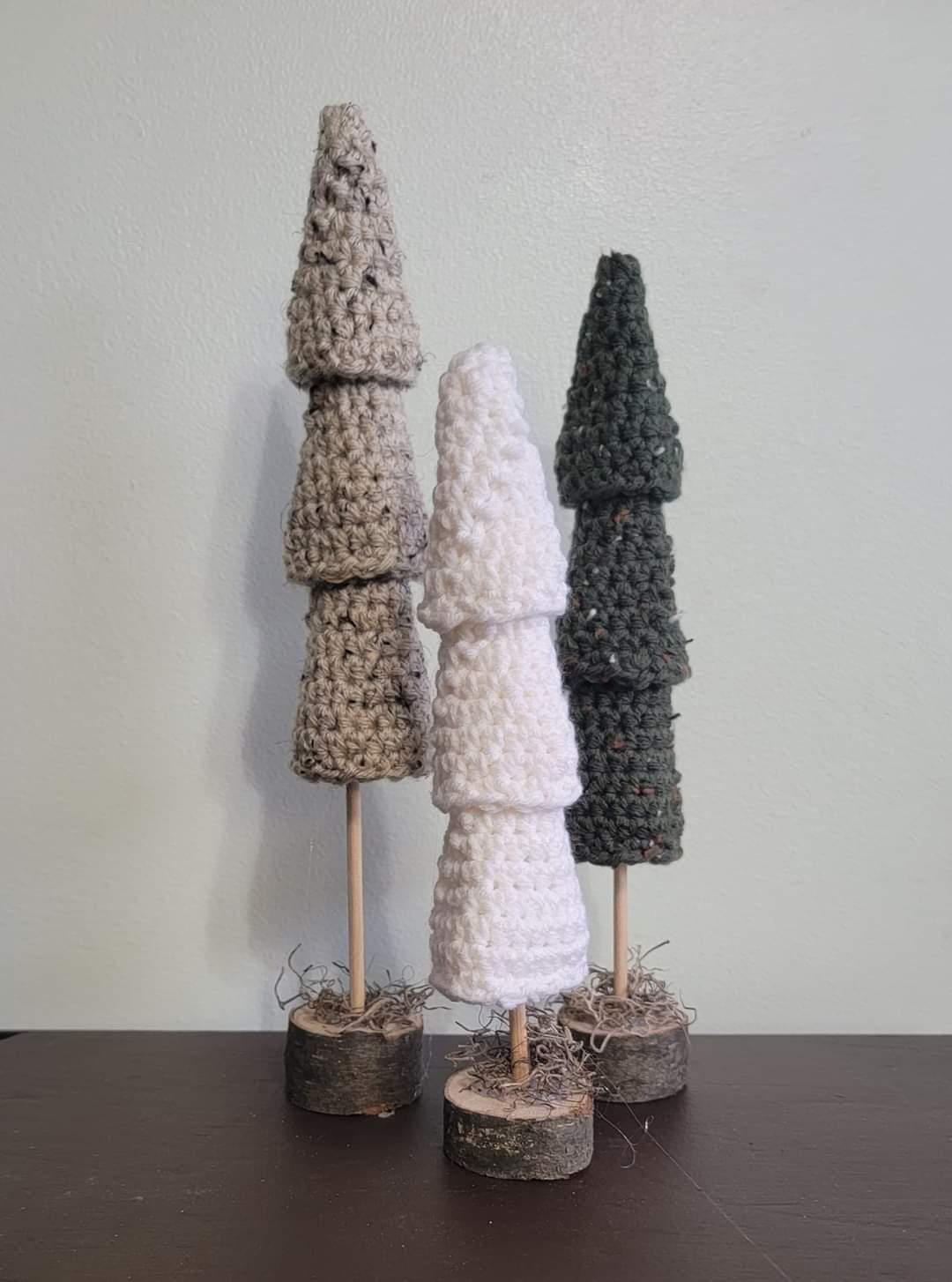 Crochet Rustic Winter Tree Set Farmhouse Decor - Etsy