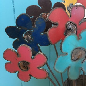 Metal Decorative Repurposed Rustic Flowers image 3