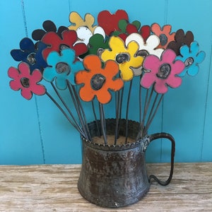 Metal Decorative Repurposed Rustic Flowers