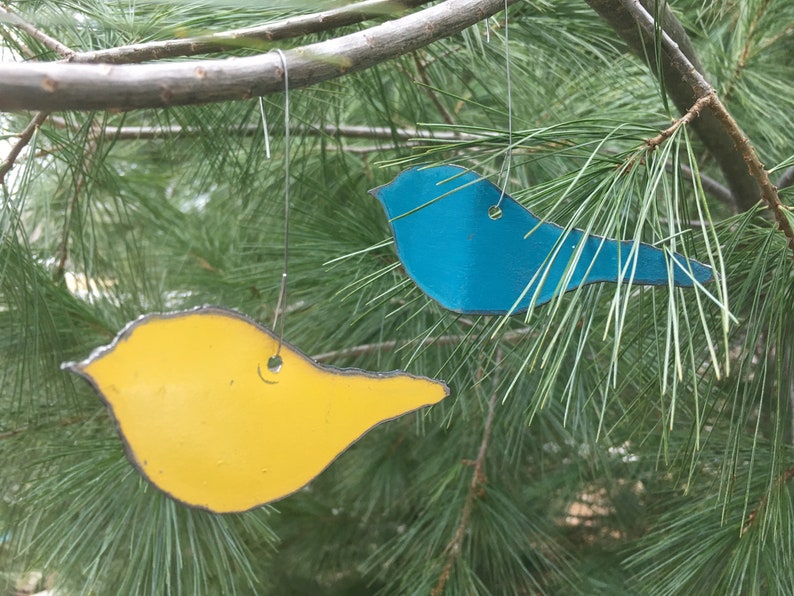 Hanging Rustic Metal Bird Decorative Reclaimed Etsy