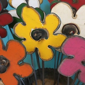 Metal Decorative Repurposed Rustic Flowers image 2