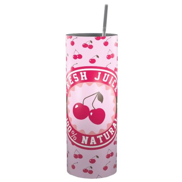 Tumbler Wraps For Skinny 20oz - Cherry Juice Pink - INSTANT DOWNLOAD