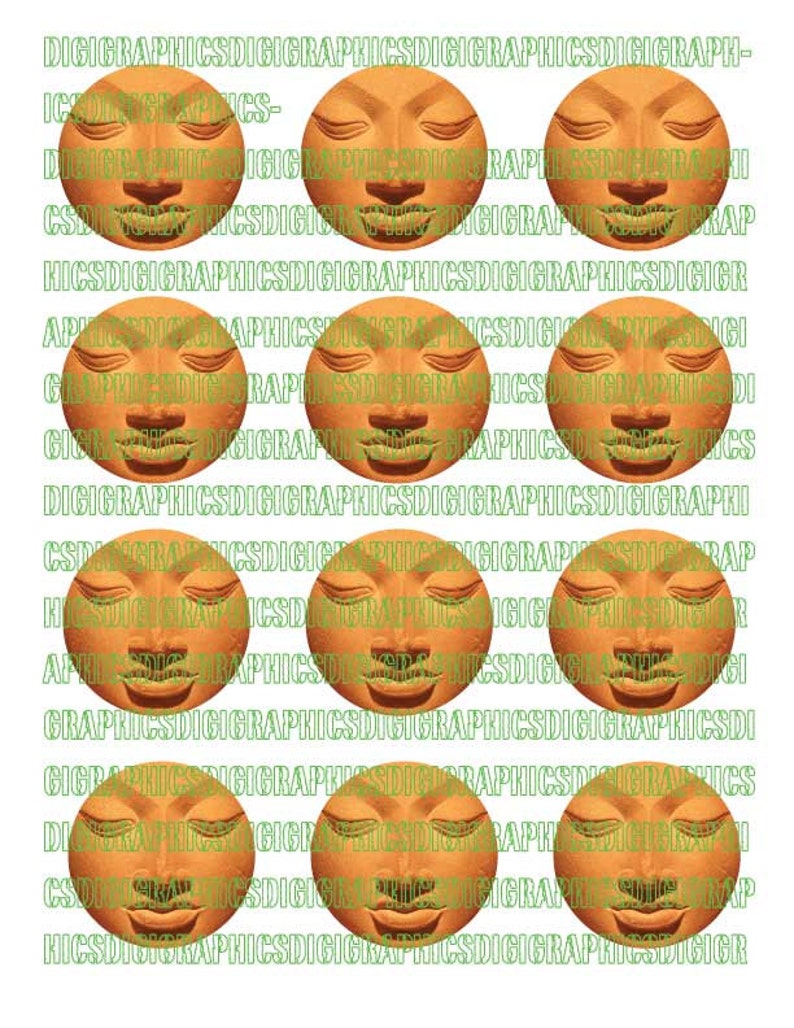 12 Mason Jar Labels BUDDHA FACE 2 round canning labels