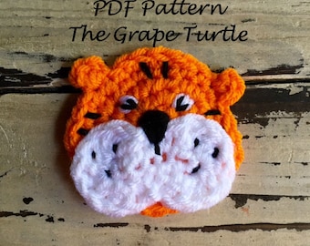 Tiger Applique Crochet Pattern, Instant Download