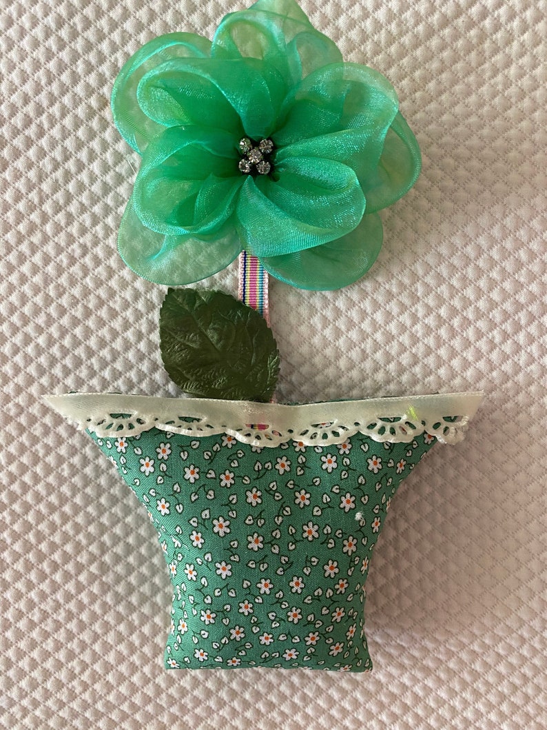 Lavender sachet Flower pot sachet, basket ornament, spring decor, mothers day,girlfriend gift, flower pot . image 1