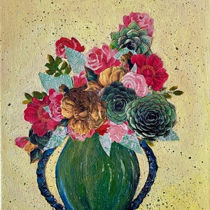 Flower painting-A Succulent Bouquet