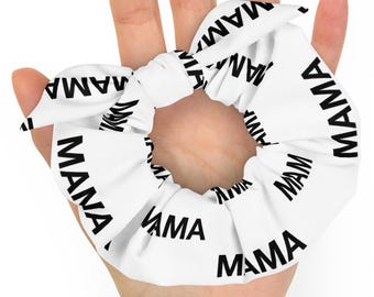 MAMA White Recycled Scrunchie