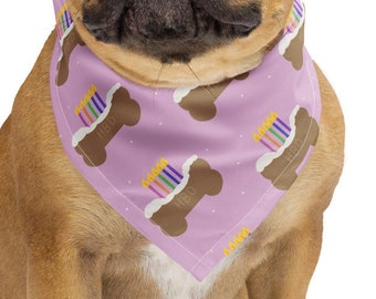 Barkday Square Bandana // Pink