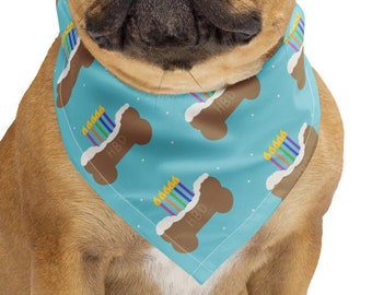 Barkday Square bandana // Blue