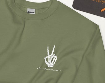 Mama Skeleton Peace Sign Sweatshirt