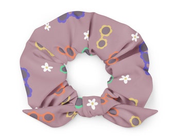 Flower Power Recycled Scrunchie Bow