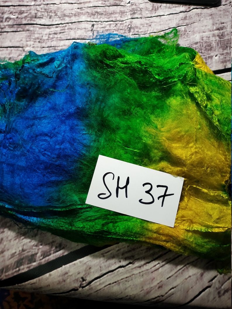 Hand Dyed Silk Hankies Fiber Mawata Silk Hankies for Etsy