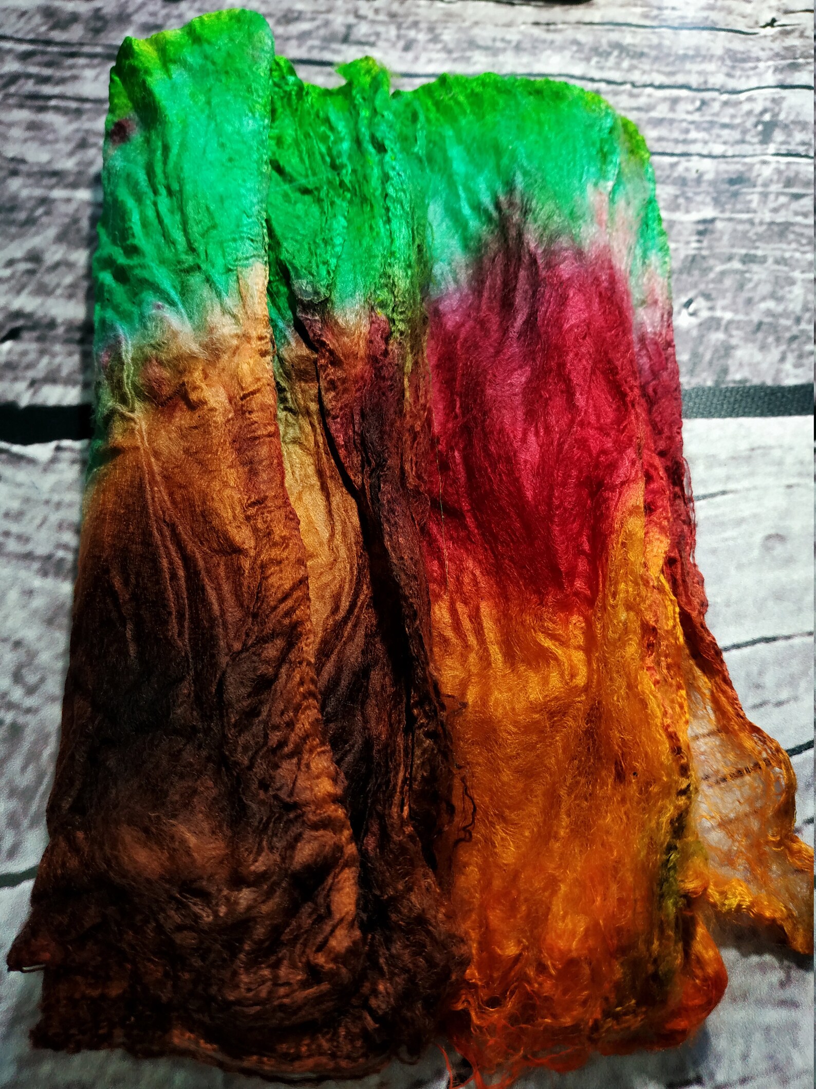 Hand Dyed Silk Hankies Fiber Mawata Silk Hankies for Etsy