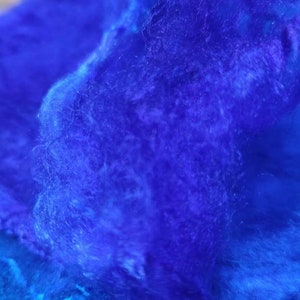 Hand Dyed Silk Hankies, Fiber Mawata, Silk Hankies for Felting, Spinning, Knitting, Nuno felting, Feltmaking, price for 1/2 oz, SH75