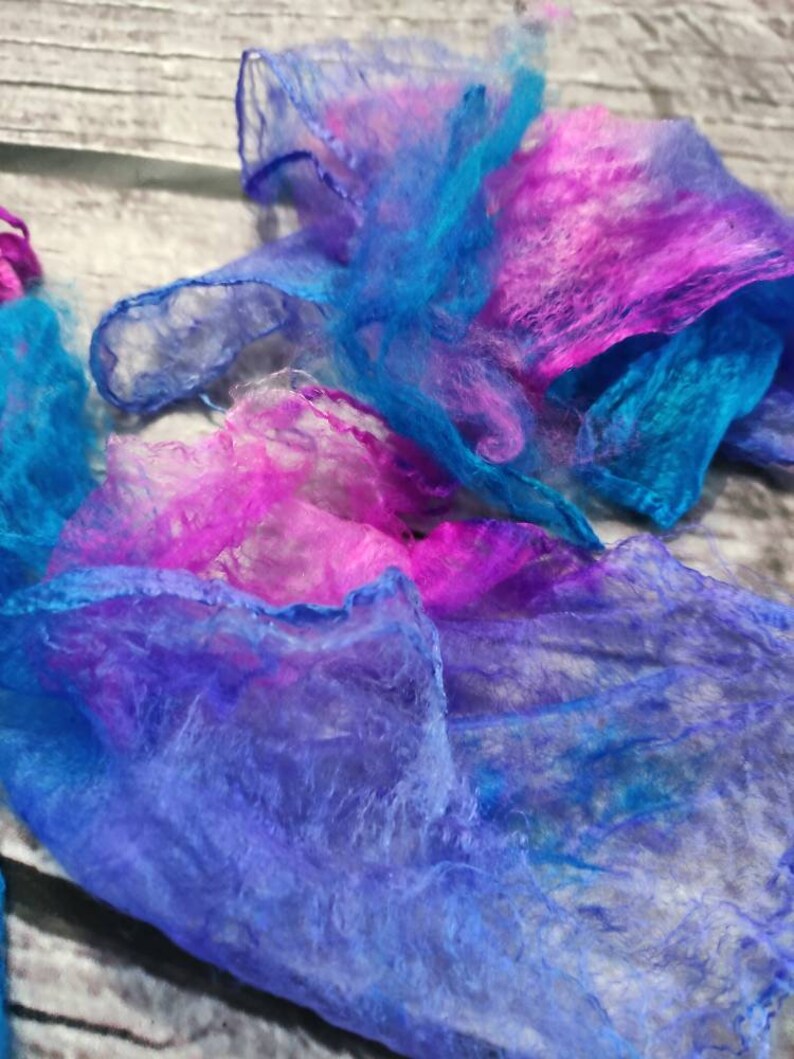 Hand Dyed Silk Hankies Fiber Mawata Silk Hankies for Etsy