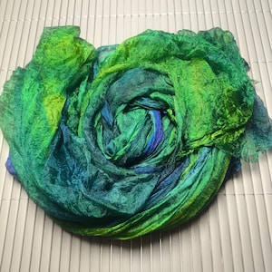 Silk Scrim for nuno felting and Textile Art, Hand Dyed Fabric, S001