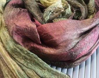 Seda para fieltrar Nuno y arte textil, tela teñida a mano, S056