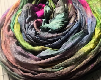Seiden-Gauze Stoff für Nunofilz und Textilkunst, Handgefärbt, G002
