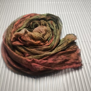 Silk Scrim for nuno felting and Textile Art, Hand Dyed Fabric, S028