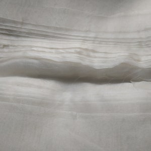 Pure 100% silk organza fabric margilan (made in Uzbekistan) for felting, Colour white.  price for 1 meters, width 36 inch, Nunofelting