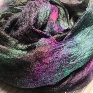 Silk Scrim for nuno felting and Textile Art, Hand Dyed Fabric, S045
