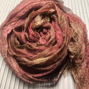Silk Scrim for nuno felting and Textile Art, Hand Dyed Fabric, S015