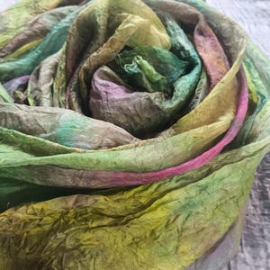 Pure 100% Silk gauze margilan (made in Uzbekistan) for nunofelting, silk for felting price for 3 meters, width 27 inch. hand dyeing. G413